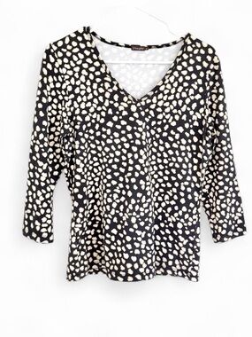 J Mclaughlin Catalina Cloth Top M Leopard Animal Print Stretch Travel Classic